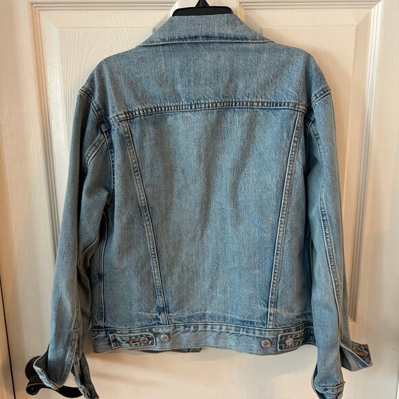 LEVIS Premium Big E Fit Denim Trucker  Jean Jacket Blue Womens XS - Picture 8 of 14